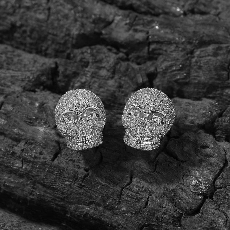 GAB ZC Skull Shape Stud Earrings for Man, Halloween Gifts